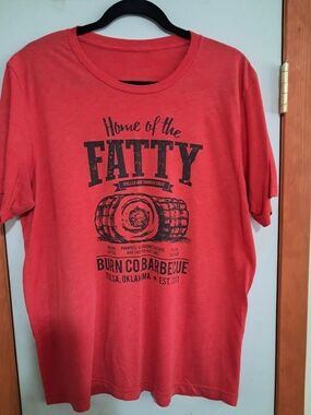Home of the Fatty Burn Co. Barbecue Graphic Tee - Red